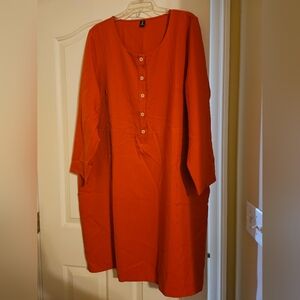 NWOT burnt orange front button dress size 2X